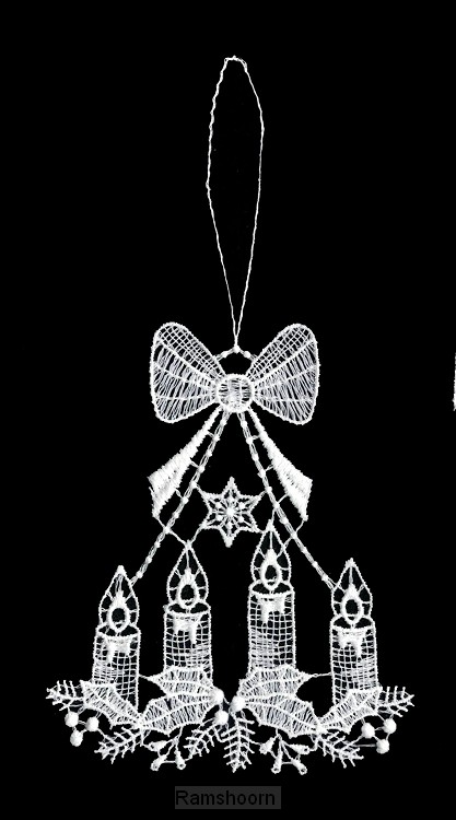 Lace hanger Advent candles with ribbon 9