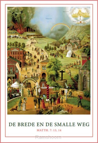 6x Ansichtkaart brede en de smalle weg