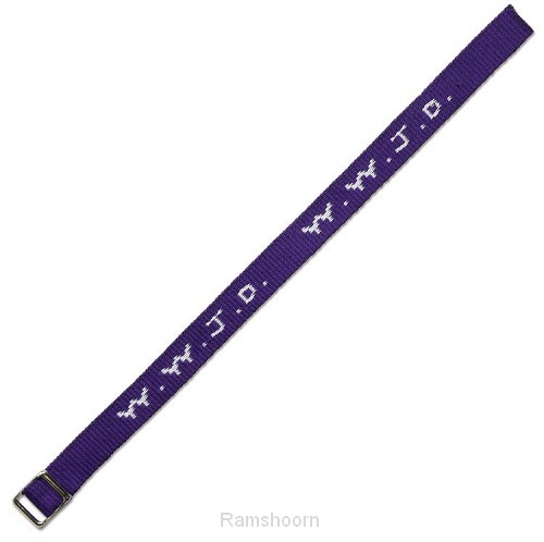 W w j d armbandje geweven paars
