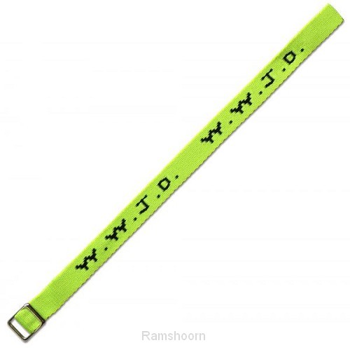 W w j d armbandje geweven neon geel