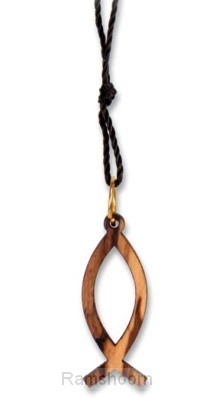 Ketting vis olijfhout