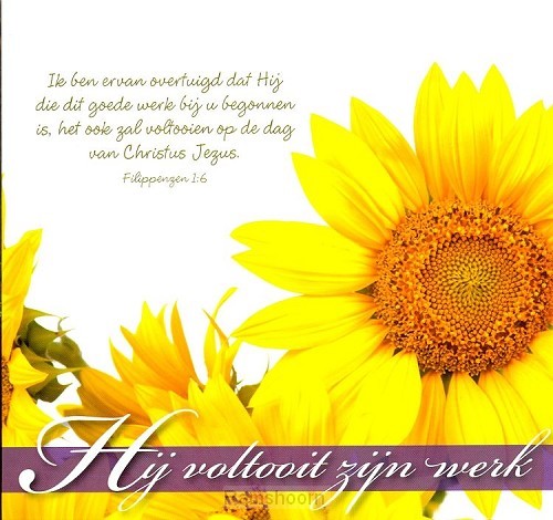 Wenskaart Hij voltooit Zijn werk
