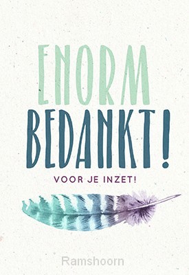 Wenskaart enorm bedankt voor je inzet