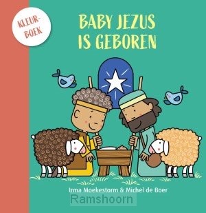 Baby Jezus is geboren kleurboek