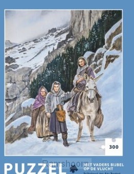 Puzzel met vaders bijbel op de vlucht