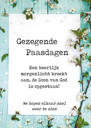 Paaskaart gezegende paasdagen morgenlich