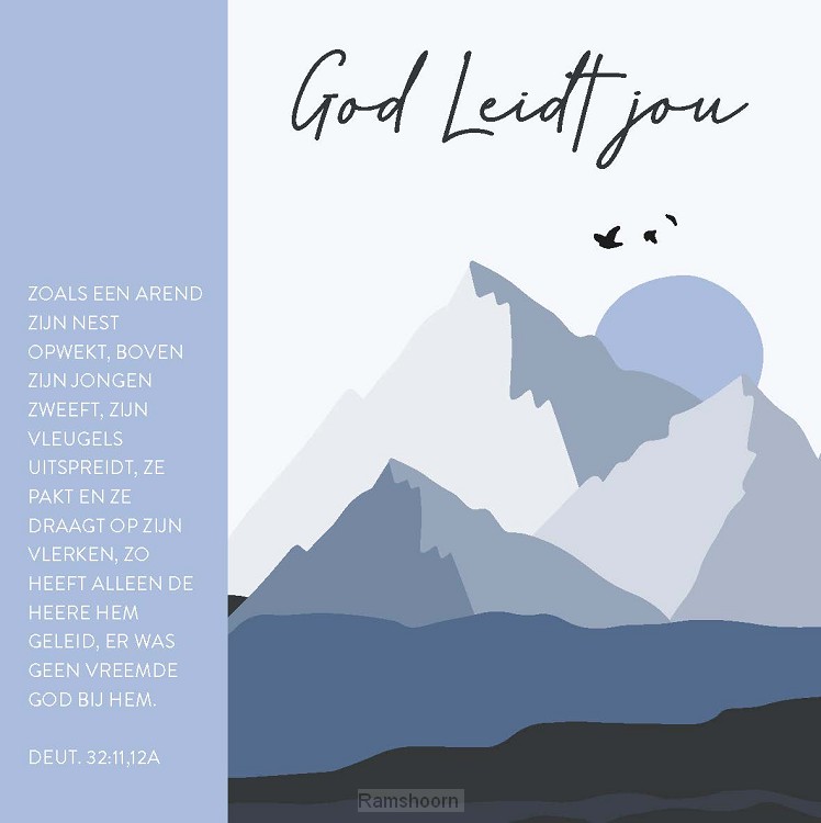 Kaart God leidt jou - Deut 32:11,12
