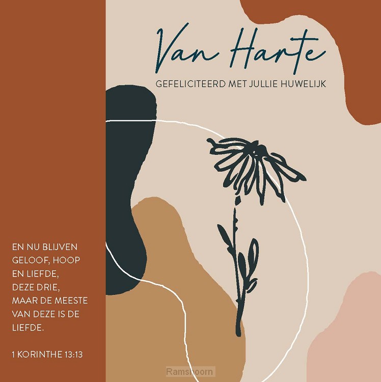 Kaart van harte - huwelijk - 1 Kor 13:13