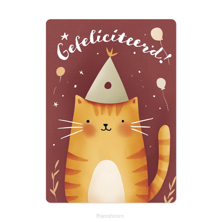 Kaart Gefeliciteerd  kat