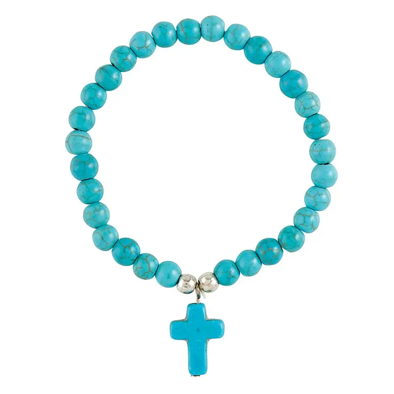 Cross stone bracelet Blue