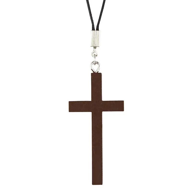 Wood Pendant Cross 5cm Brown