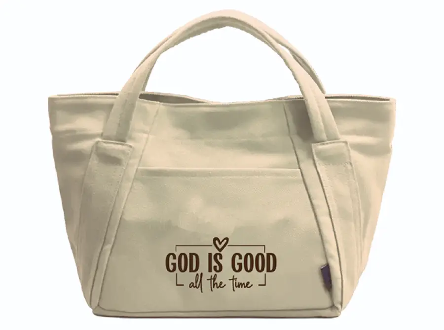 Mini canvas tote bag God is good