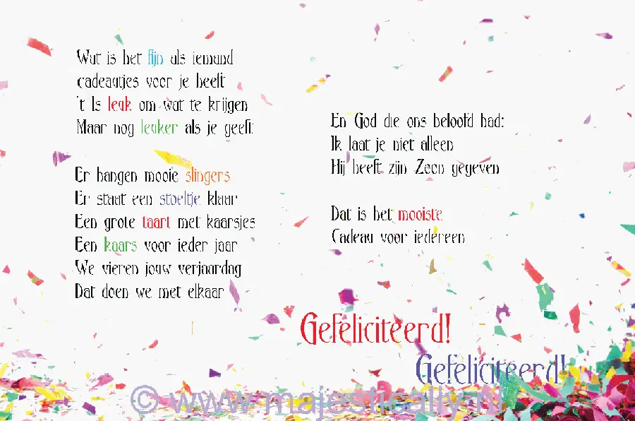 Kinderkaart gefeliciteerd