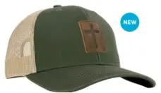 Men''s Cap Leather cross - olive