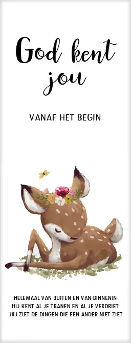 Boekenlegger hertje God kent jou