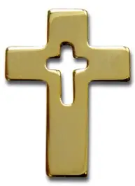 Reverpin open kruis goudkleur