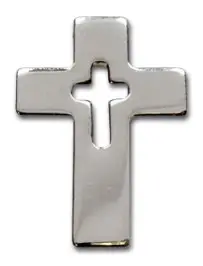 Reverpin open kruis zilverkleur