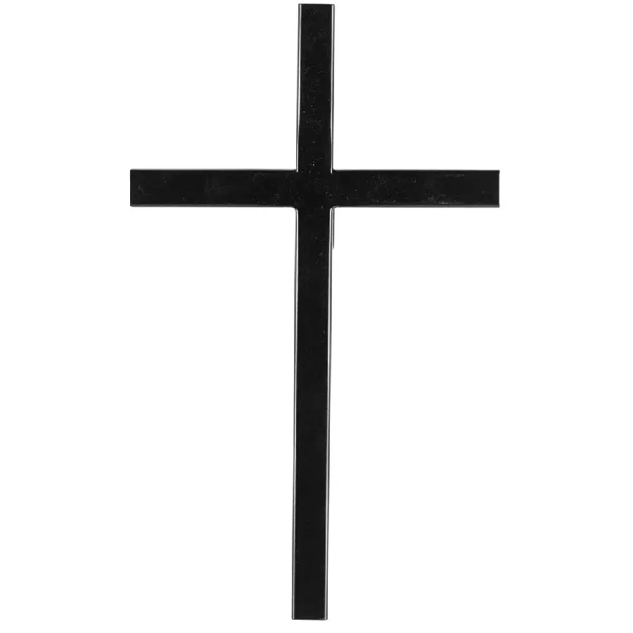 Black metal plain cross 25,4cm