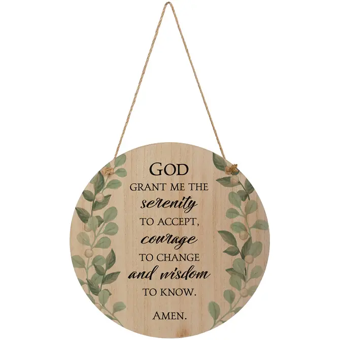 Round wall plaque Serenity Prayer