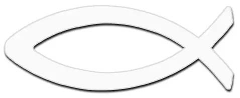 Sticker  Vis 13 cm Wit