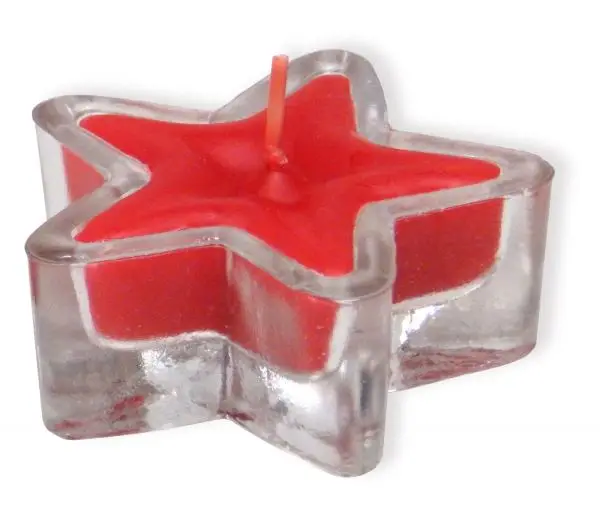 Kaars in glas ster 5cm