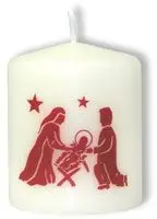 Stompkaarsje 6/5cm kerststal