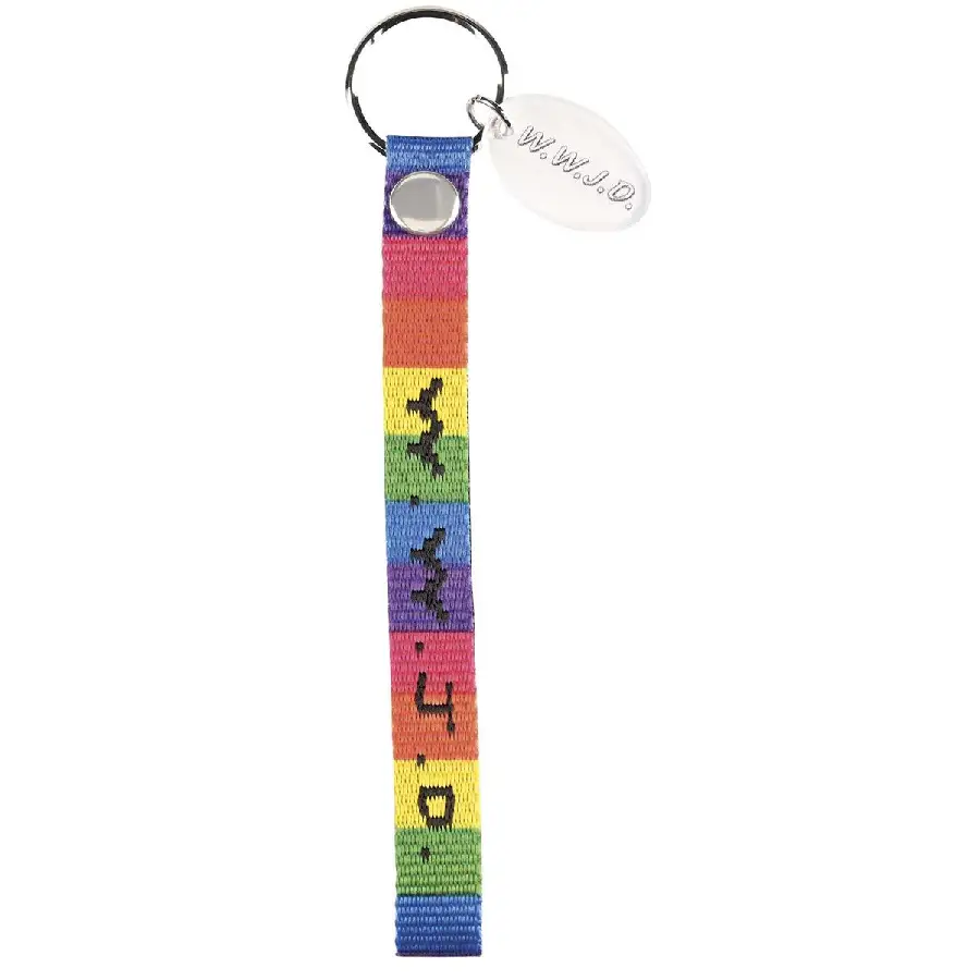 Keychain woven wwjd rainbow