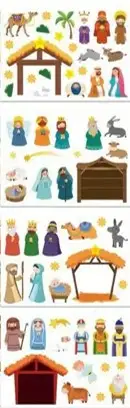 Stickersheets assorted nativity stables