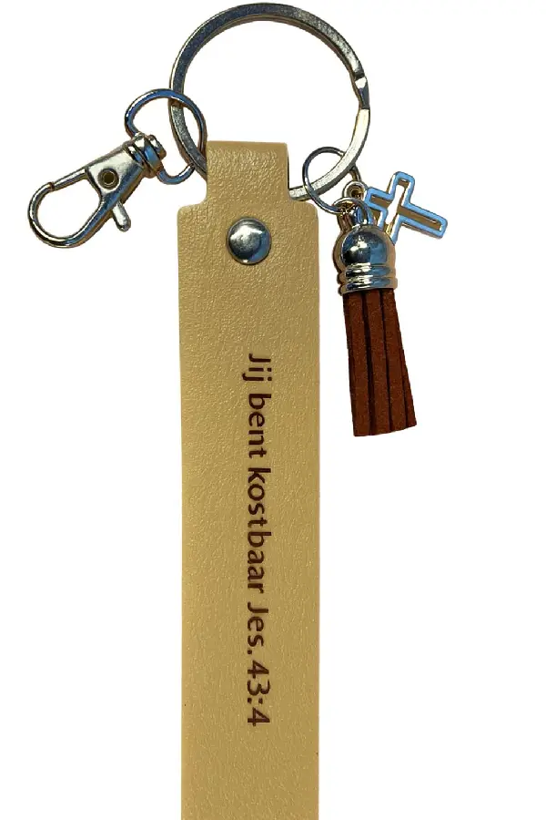 Sleutelhanger kunstleer Jij bent kostbaa