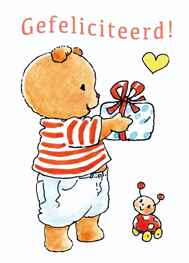 Ansichtkaart 15x10,5 bobbi gefeliciteerd