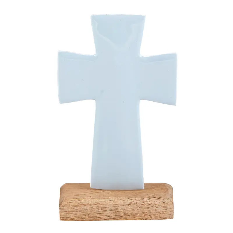 Enamel Cross Small Blue