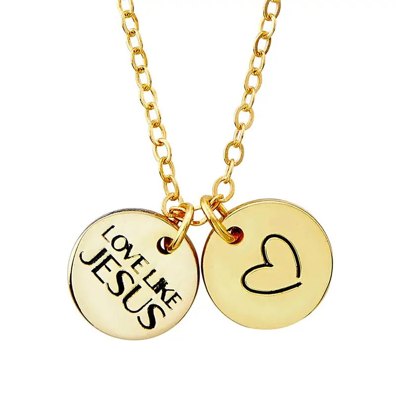 Double coin necklace Heart