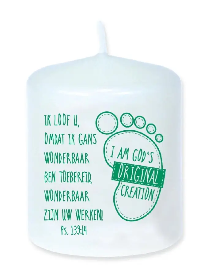 Kaars 6cm God''''s original groen