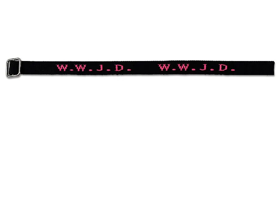 Armband WWJD Zwart/Neon Pink