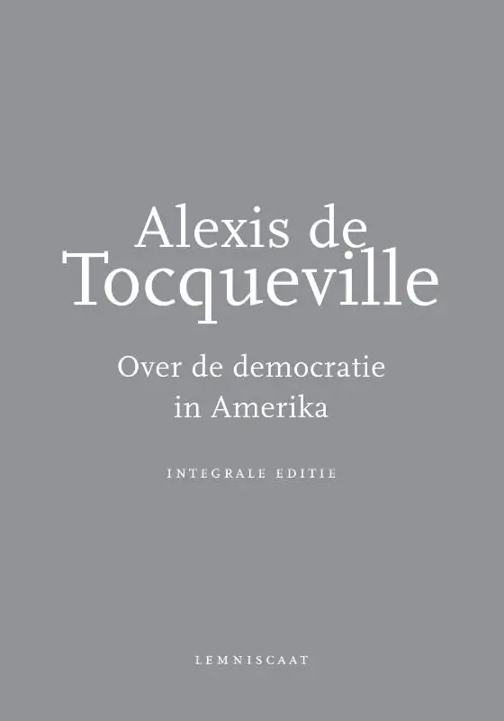 Over de democratie in amerika ing