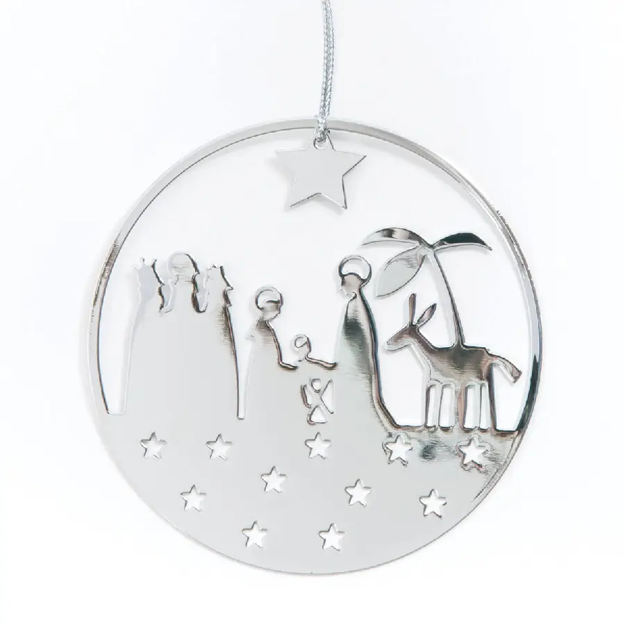 Metalen Hanger Kribbe zilverkleur 8,5cm