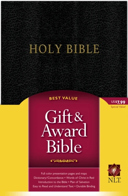Nlt2 award bible black leatherflex